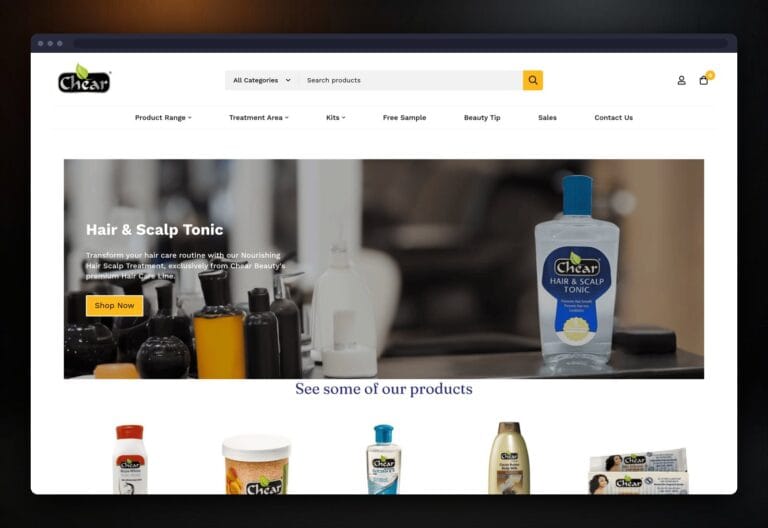 Chear Beauty online shop product pages