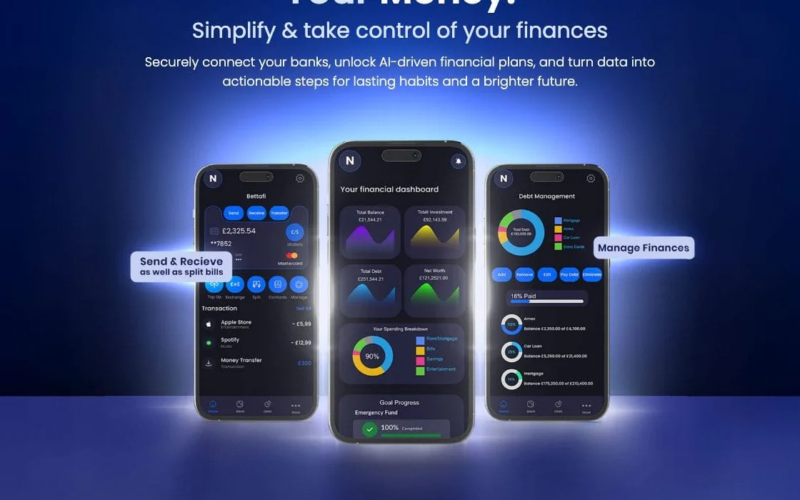 Bettafi AI personal finance app homepage, built on Elementor Pro